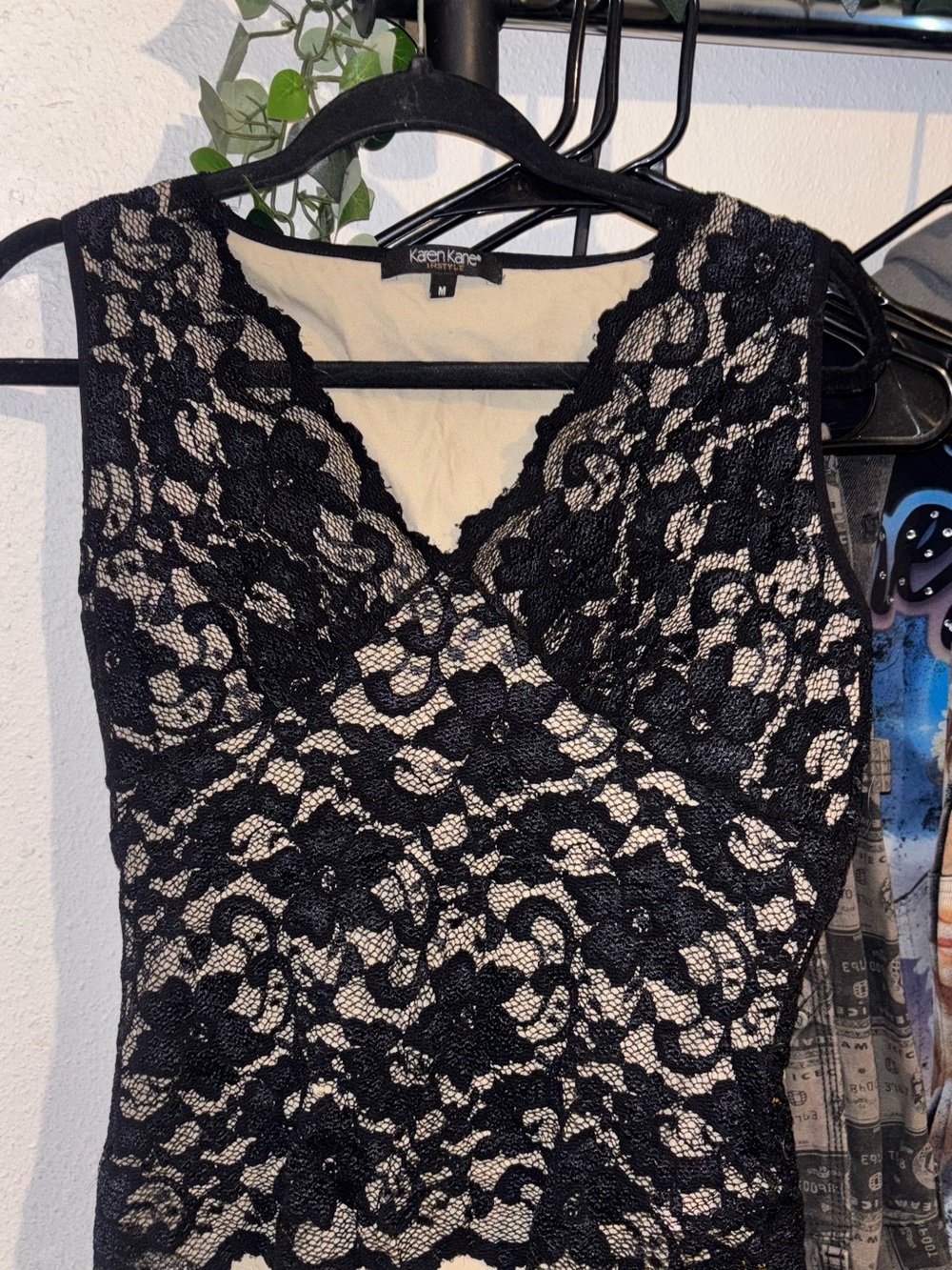 Karen Kane Black Lace Sleeveless Top